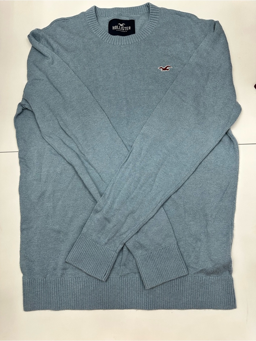 Hollister Men's Crewneck Sweater - Dusty Blue size Medium